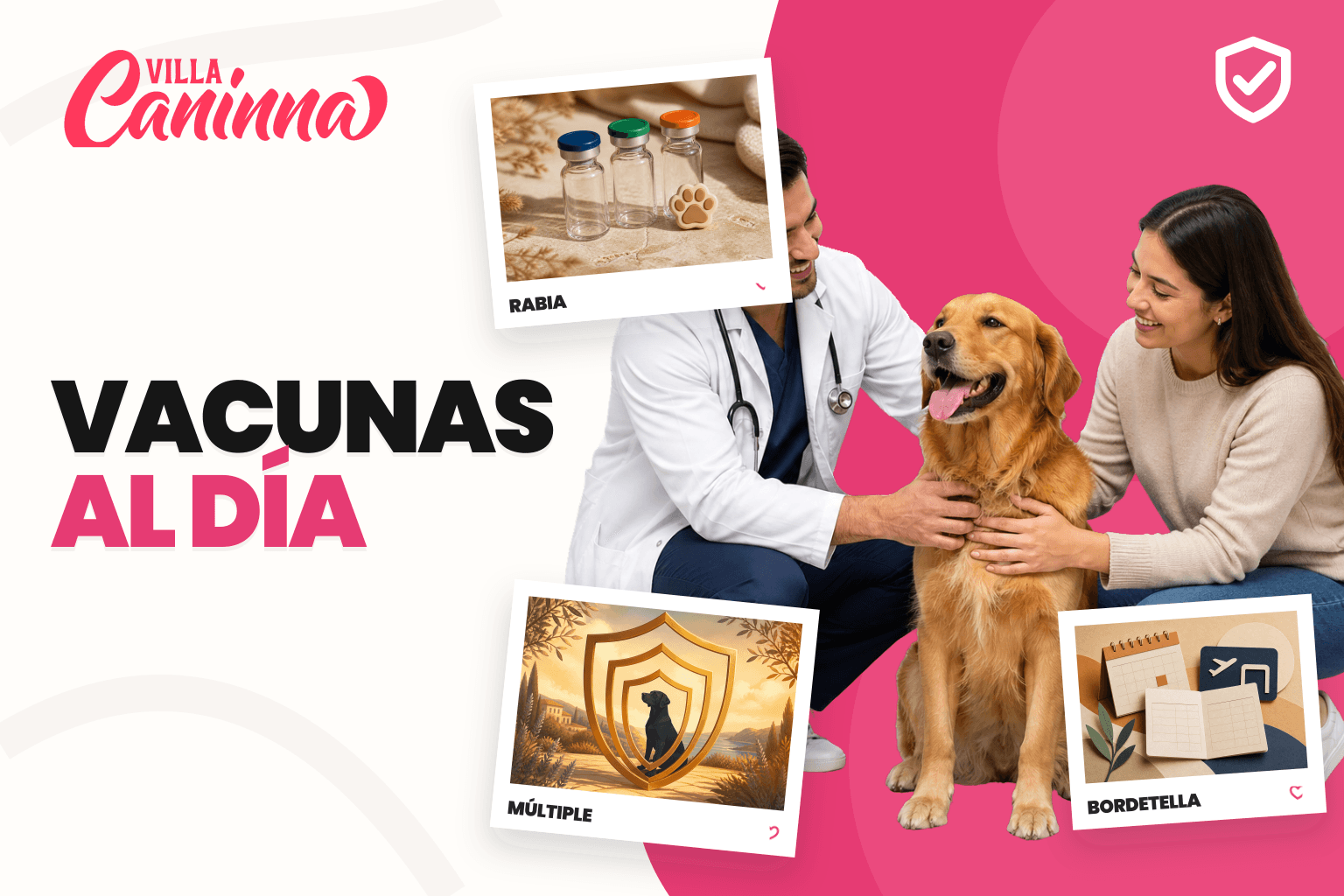 Veterinaria revisando la cartilla de vacunacion de un perro antes de entrar a guarderia canina.